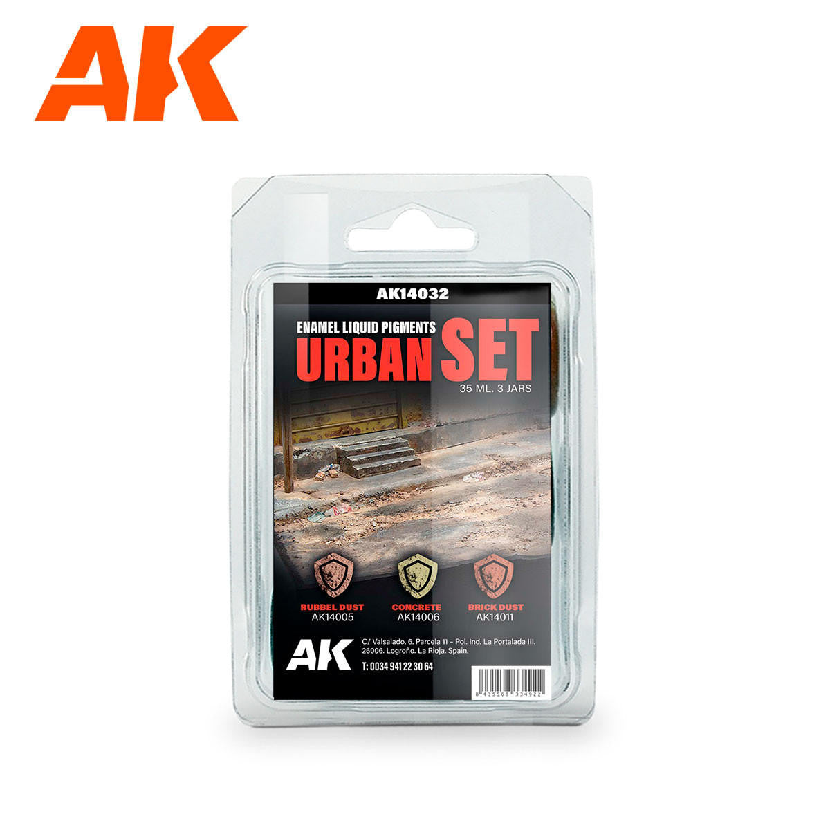 AK Interactive Enamel Liquid Pigment Urban Set AK14032